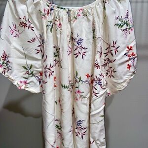 Old Navy Floral Blouse - White and Multicolor